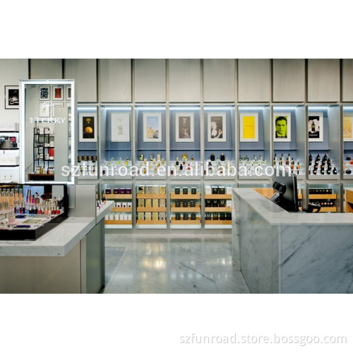 fashion perfume display cabinet and showcase store furniture